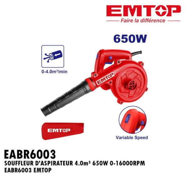 SOUFFLEUR D'ASPIRATEUR 4.0㎥ 650W 0-16000RPM EABR6003 EMTOP