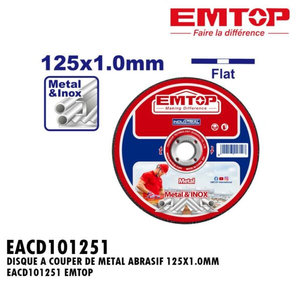DISQUE A COUPER DE METAL ABRASIF 125X1.0MM EACD101251 EMTOP