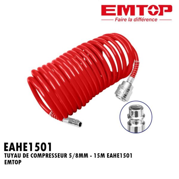 TUYAU DE COMPRESSEUR 5/8MM - 15M EAHE1501 EMTOP