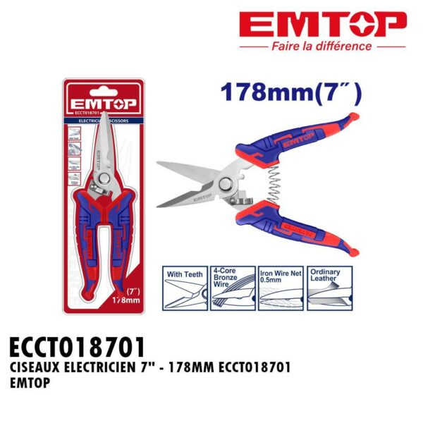 CISEAUX ELECTRICIEN 7" - 178MM ECCT018701 EMTOP
