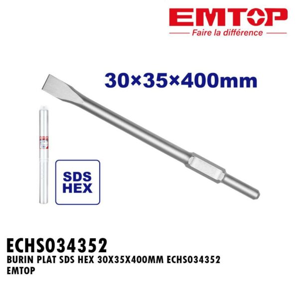 BURIN PLAT SDS HEX 30X35X400MM ECHS034352 EMTOP