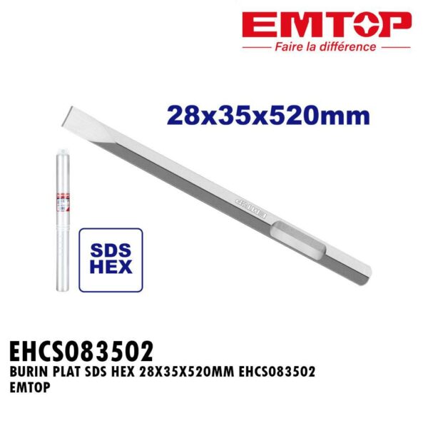 BURIN PLAT SDS HEX 28X35X520MM EHCS083502 EMTOP