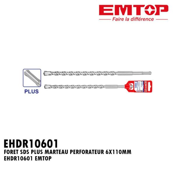 FORET SDS PLUS MARTEAU PERFORATEUR 6X110MM EHDR10601 EMTOP