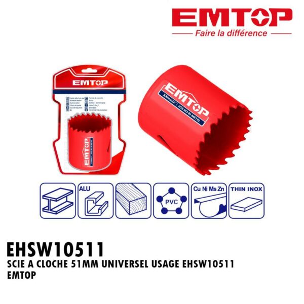 SCIE A CLOCHE 51MM UNIVERSEL USAGE EHSW10511 EMTOP