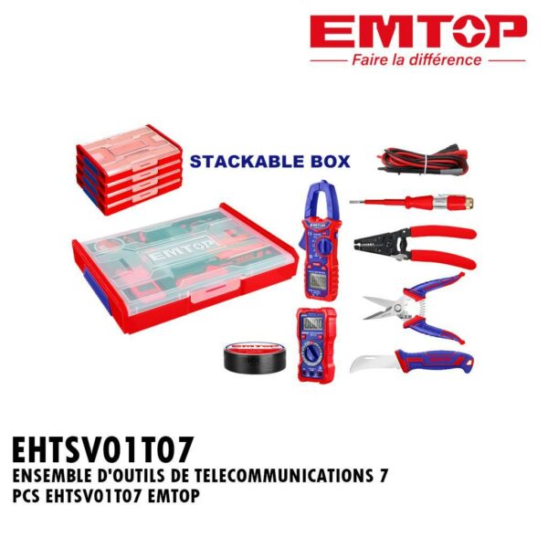 ENSEMBLE DOUTILS DE TELECOMMUNICATIONS 7 PCS EHTSV01T07 EMTOP
