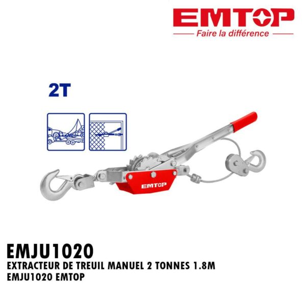EXTRACTEUR DE TREUIL MANUEL 2 TONNES 1.8M EMJU1020 EMTOP