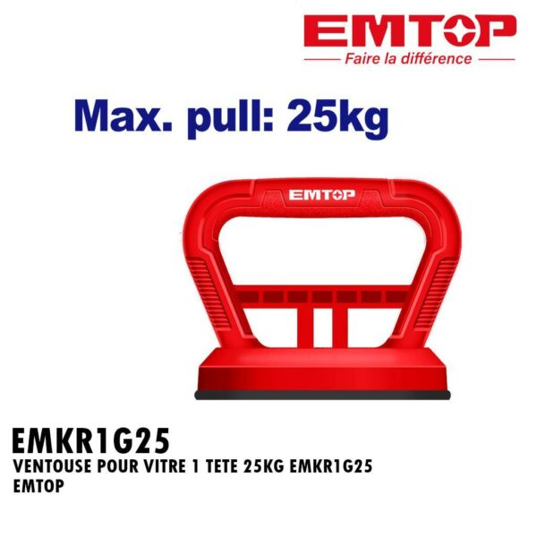 VENTOUSE POUR VITRE 1 TETE 25KG EMKR1G25 EMTOP