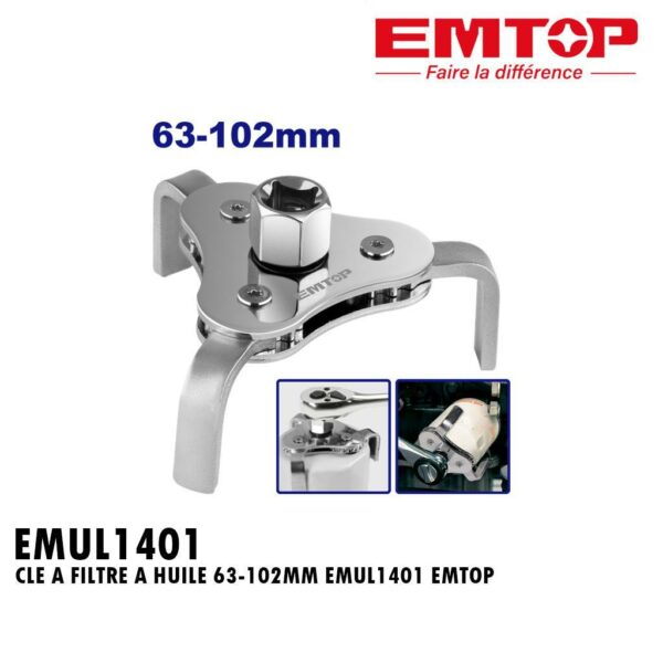 CLE A FILTRE A HUILE 63-102MM EMUL1401 EMTOP