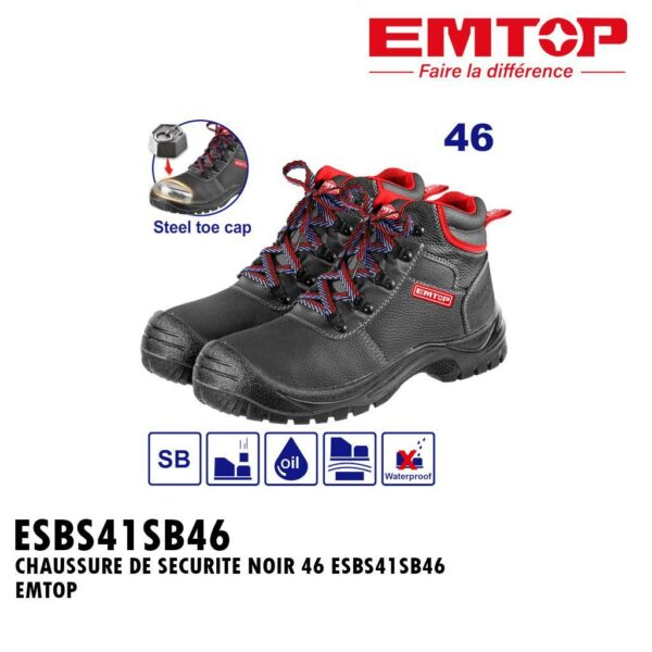 CHAUSSURE DE SECURITE NOIR 46 ESBS41SB46 EMTOP