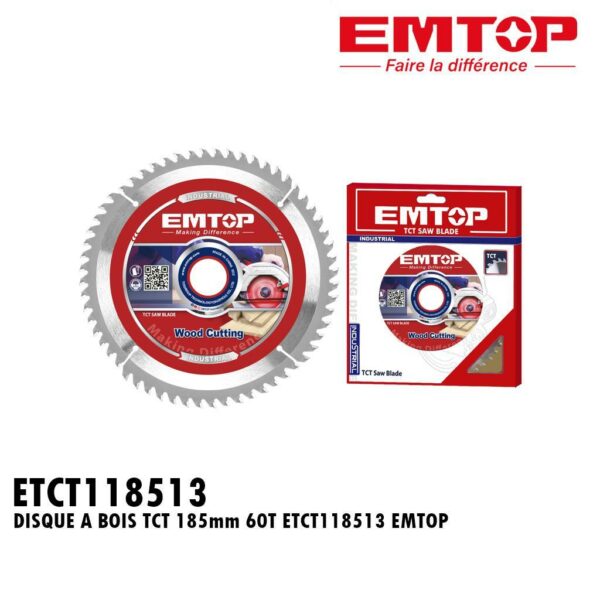 DISQUE A BOIS TCT 185MM ETCT118513 EMTOP