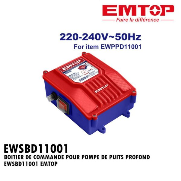 BOITIER DE COMMANDE POUR POMPE DE PUITS PROFOND EWSBD11001 EMTOP
