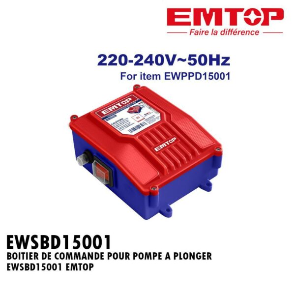 BOITIER DE COMMANDE POUR POMPE DE PUITS PROFOND EWSBD15001 EMTOP