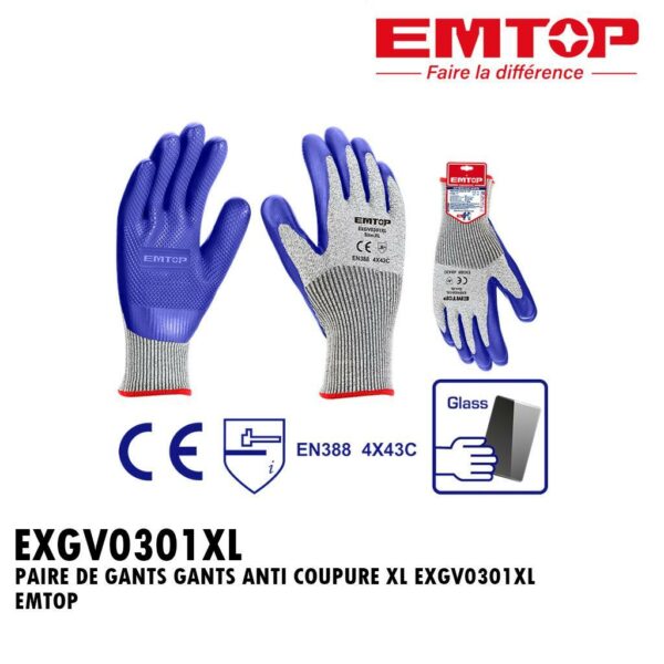 GANTS RESISTANTS AUX COUPURES EXGV0301XL EMTOP