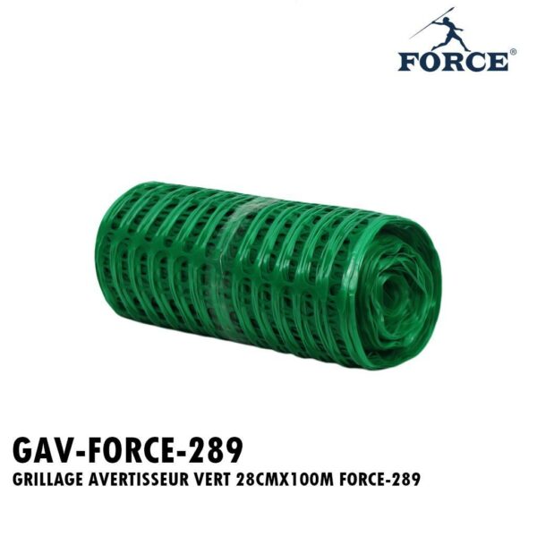 GRILLAGE AVERTISSEUR VERT 28CMX100M FORCE-289