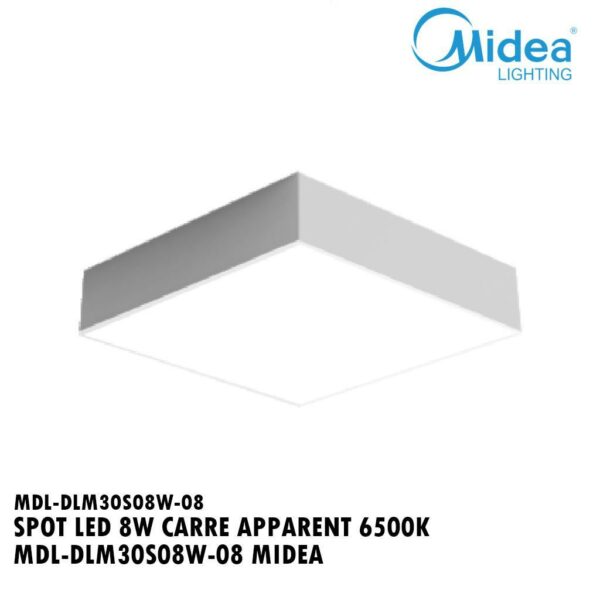 SPOT LED 8W CARRE APPARENT 6500K MDL-DLM30S08W-08 MIDEA