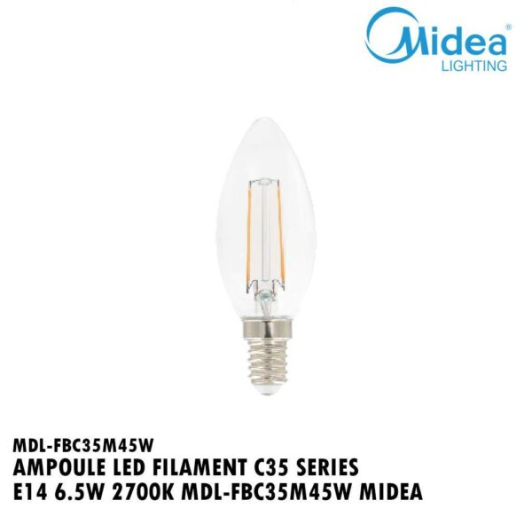 AMPOULE LED FILAMENT C35 SERIES E14 6.5W 2700K MDL-FBC35M45W MIDEA