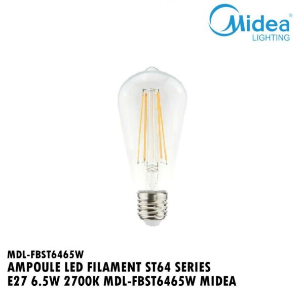 AMPOULE LED FILAMENT ST64 SERIES E27 6.5W 2700K MDL-FBST6465W MIDEA