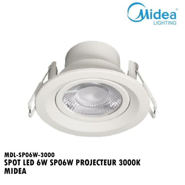 SPOT LED 6W SP06W PROJECTEUR 3000K MIDEA
