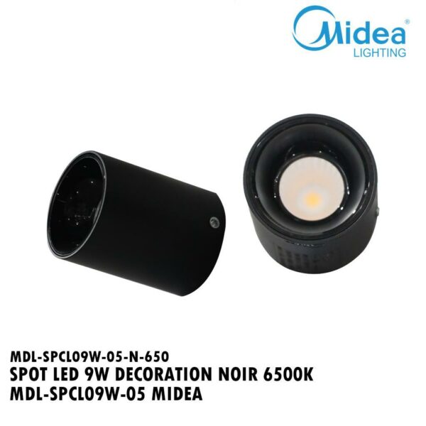 SPOT LED 9W DECORATION NOIR 6500K MDL-SPCL09W-05 MIDEA