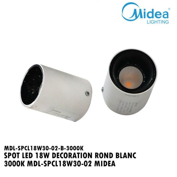 SPOT LED 18W DECORATION ROND BLANC 3000K MDL-SPCL18W30-02 MIDEA