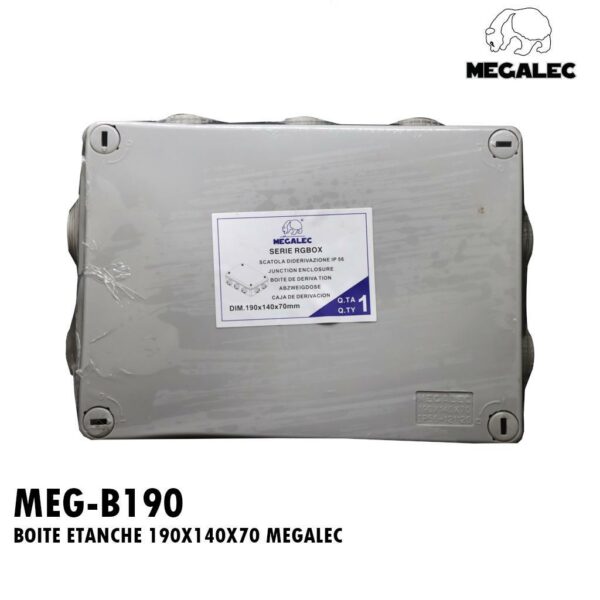BOITE ETANCHE 190X140X70 MEGALEC