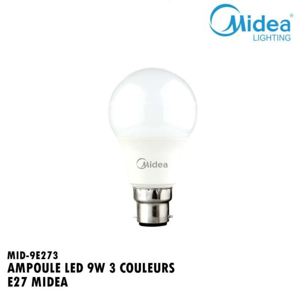 AMPOULE LED 9W 3 COULEURS E27 MIDEA