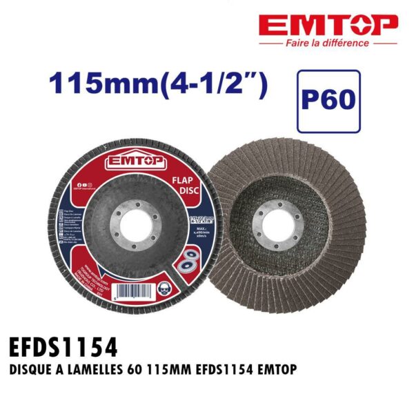 DISQUE A LAMELLES 60 115MM EFDS1154 EMTOP