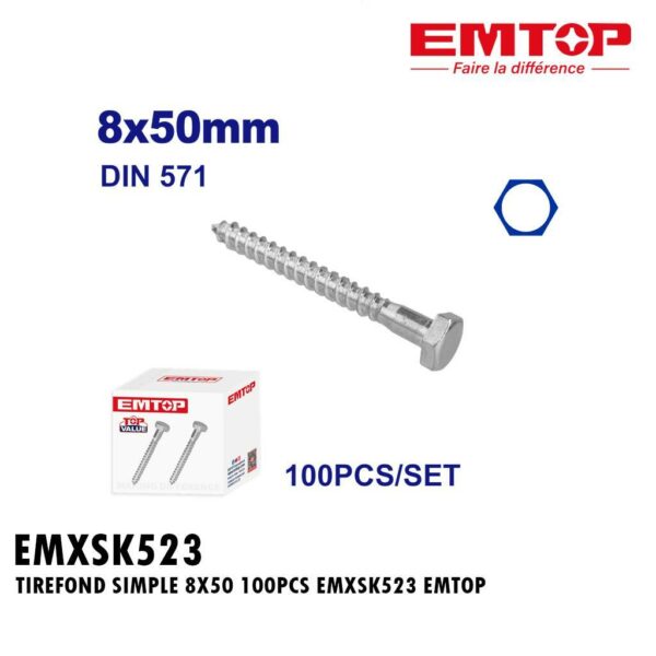 TIREFOND SIMPLE 8X50 100PCS EMXSK523 EMTOP