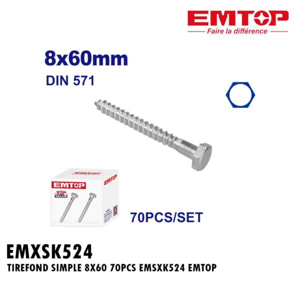 TIREFOND SIMPLE 8X60 70PCS EMSXK524 EMTOP