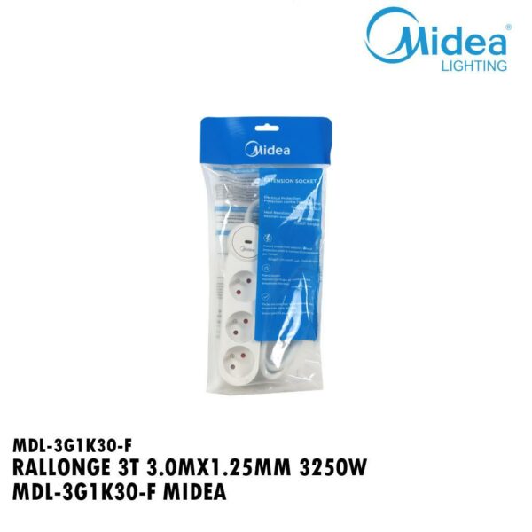 RALLONGE 3T 3.0MX1.25MM 3250W MDL-3G1K30-F MIDEA