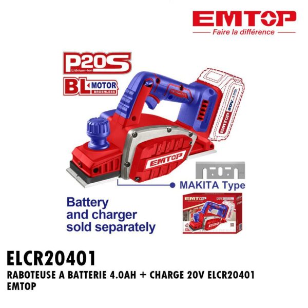 RABOTEUSE 20V A BATTERIE (BATTERIE NON INCLUSE) ELCR20401 EMTOP