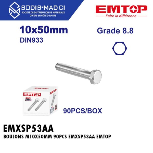 BOULONS M10X50MM 90PCS EMXSP53AA EMTOP