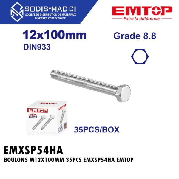 BOULONS M12X100MM 35PCS EMXSP54HA EMTOP