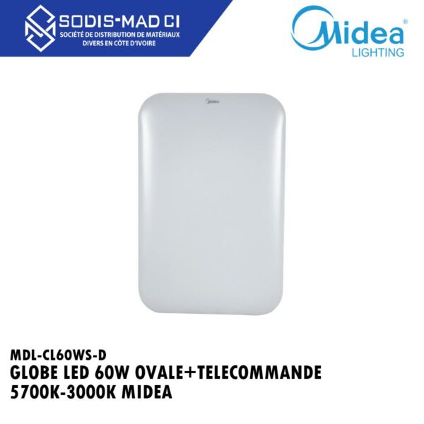 GLOBE LED 60W OVALE+TELECOMMANDE 5700K-3000K