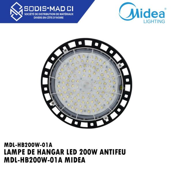 LAMPE DE HANGAR LED 200W ANTIFEU MDL-HB200W-01A MIDEA