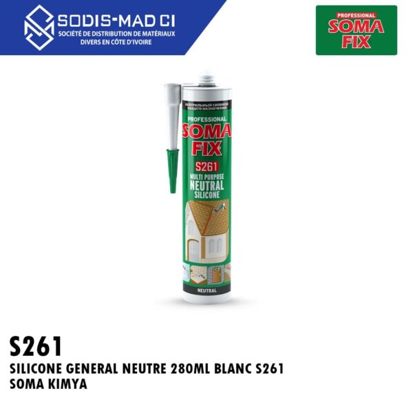 SILICONE GENERAL NEUTRE 280ML BLANC S261 SOMA KIMYA