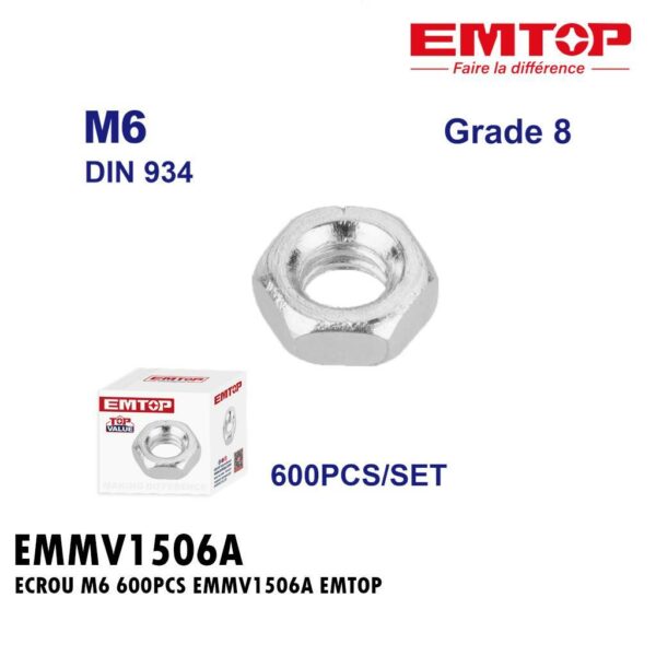 ECROU M6 600PCS EMMV1506A EMTOP