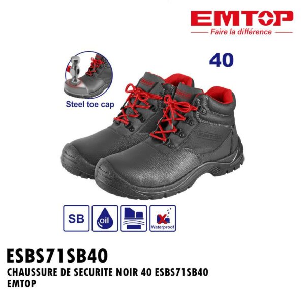 CHAUSSURE DE SECURITE NOIR 40 ESBS71SB40 EMTOP