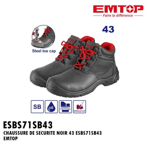 CHAUSSURE DE SECURITE NOIR 43 ESBS71SB43 EMTOP