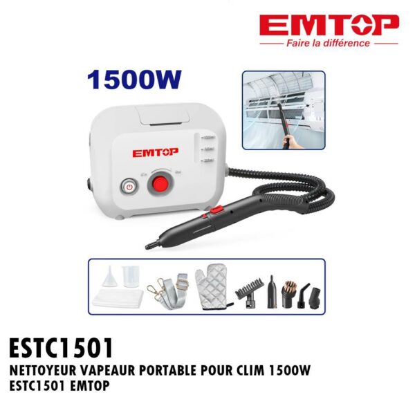 NETTOYEUR VAPEAUR PORTABLE POUR CLIM 1500W ESTC1501 EMTOP