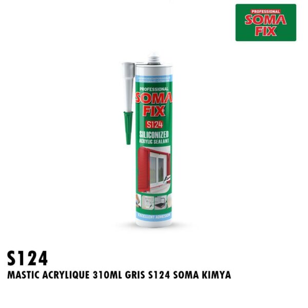 MASTIC ACRYLIQUE 310ML GRIS S124 SOMA KIMYA