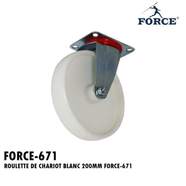 ROULETTE DE CHARIOT BLANC 200MM FORCE-671