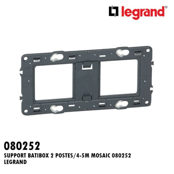 SUPPORT BATIBOX 2 POSTES/4-5M MOSAIC 080252 LEGRAND