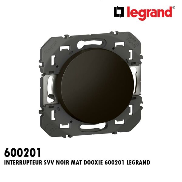 INTERRUPTEUR SVV NOIR MAT DOOXIE 600201 LEGRAND