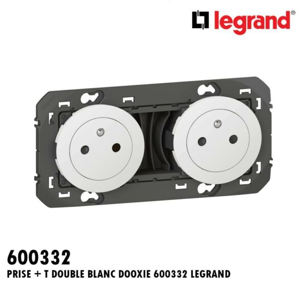 PRISE + T DOUBLE BLANC DOOXIE 600332 LEGRAND