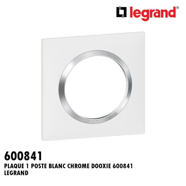 PLAQUE 1 POSTE BLANC CHROME DOOXIE 600841 LEGRAND