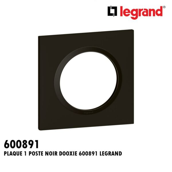 PLAQUE 1 POSTE NOIR DOOXIE 600891 LEGRAND