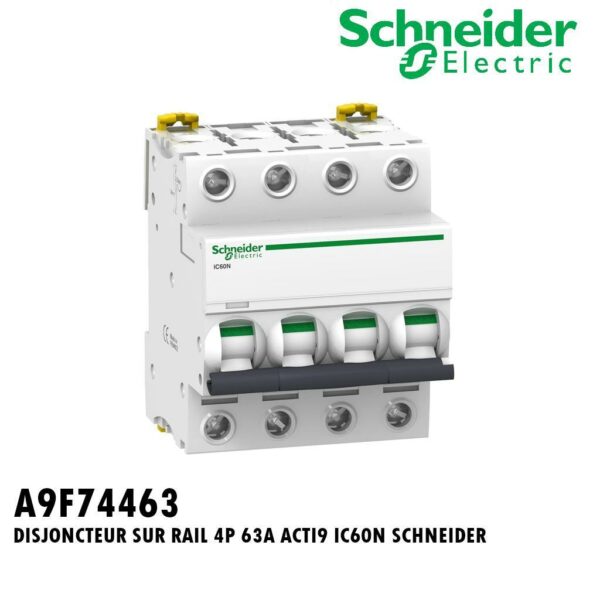 DISJONCTEUR SUR RAIL 4P 63A ACTI9 IC60N SCHNEIDER
