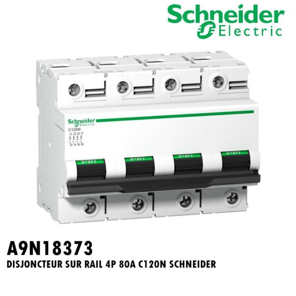 DISJONCTEUR SUR RAIL 4P 80A C120N SCHNEIDER