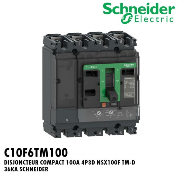 DISJONCTEUR COMPACT 100A 4P3D NSX100F TM-D 36KA SCHNEIDER